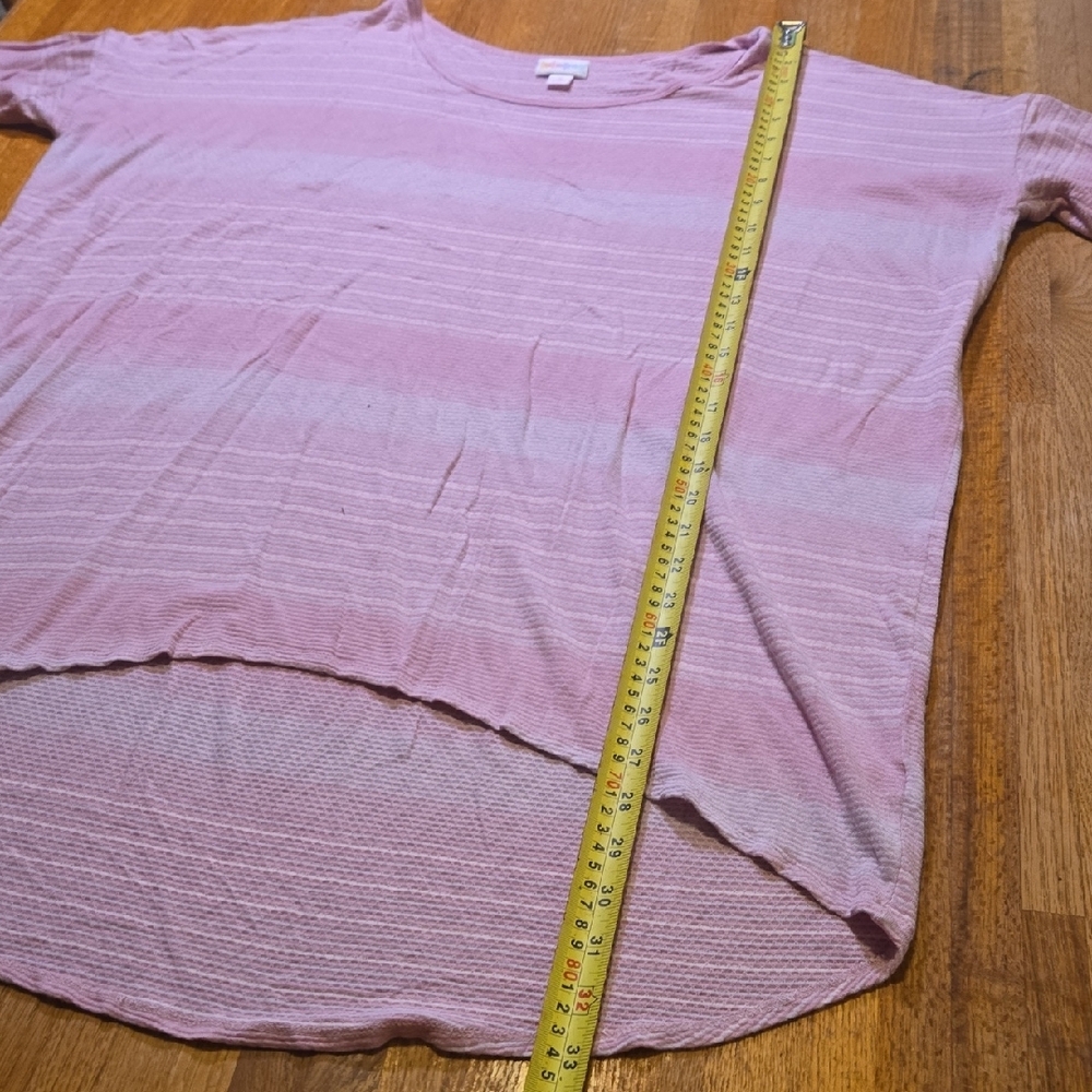 LuLaRoe Women Small Irma Pink Textured Stripe Hi-Lo Stretch Oversized‎ Tunic - Picture 5 of 7